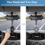 Car Phone Mount for Rearview Mirror Rotatable Retractable 4-7 Inch Phones