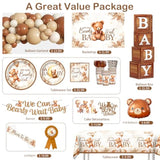Bear Baby Shower Decorations, Brown Netural Balloon Arch Kit We Can Barely Wait Banner Plates Tablecloth Bear Baby Shower Decorations Brown Beige 249 Pcs