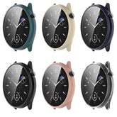 6Pack Screen Protector Case Compatible With Amazfit Gtr Mini (A2174) Smartwatch, Replacement Pc Slim Case Cover 3D Full Coverage Tempered Glass Screen Protector Case
