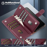 Compatible With Samsung Galaxy A32 5G Wallet Case With Card Holder,Rfid Blocking Pu Leather Phone Case Folio Flip Shockproof Tpu Protective Cover Credit Card Slots Women Men,Wine Red