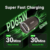 125W (Pd65W+Qc60W) Car Charger Usb C/A Plug Outlet, 12-24 Volt Dual Port Fast Charge, Cigarette Lighter Adapter For Iphone 16/15/14/13/12/Pro/Max, Macbook/Ipad/Samsung/Other Android Devices