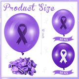 100 Pcs Cancer Awareness Purple Ribbon Balloons Domestic Violence Awareness Alzheimers Balloons Arch For Pancreatic Cancer Ribbon Party Purple Decorations Supplies
