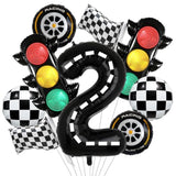 9 Pcs Traffic Light Balloons, Racing Theme for Kids' 2nd Birthday Party Decor