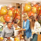 Fall Balloon Set: Orange, Yellow, Brown, Leaf Balloons for Autumn Decor