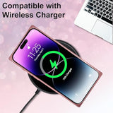 Luxury Glitter For Iphone 14 Pro Max Rectangle Case With Screen Protector, Crystal Diamond Rhinestones Sequin Bling Sparkly Glossy Cute For Women Soft Shockproof Protective Phone Case, Pink