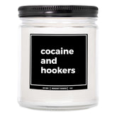 You Nique Designs Cocaine And Hookers Candle 9Oz, Adult Humor White Elephant Gifts Ideas, Funny Gag Gifts For Adults - Surprise For White Elephant Party (Mahogany Teakwood)