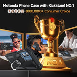 Moto G Play 2024 Case with Screen and Camera Protector Magnetic Ring Stand Black