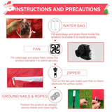8Ft Red Christmas Ball With Santa Hat Inflatable Outdoor Indoor Decor, Giant Blow Up Ip44 Weatherproof Xmas Decorations