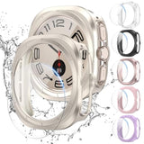6+6 Pack Galaxy Watch 7 Ultra 47Mm Screen Protector- Protective Case+Tempered Glass Screen Protector Full Coverage Hard Pc Protective Cover Hd Thin Cover For Samsung Galaxy Watch 7 Ultra 47Mm Women