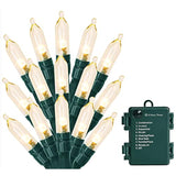 Christmas Light, 33Ft 100 Led Battery Operated String Lights With Auto Timer & 8 Modes, Green Wire Outdoor Waterproof St