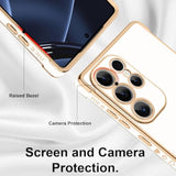 Compatible With Samsung S25 Ultra 5G Case For Women Girl, Plating Edge Cute Love Heart Soft Tpu Bumper With 4 Corners Shockproof Protection Phone Case Cover For Galaxy S25 Ultra 5G(White)