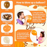 Fall Balloon Garland Arch: 100 Orange, Brown, White Latex Balloons