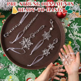 18-Piece Acrylic Christmas Tree Ornaments Ready to Hang Snowflake Decorations