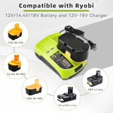 P117 Replacment For Ryobi Charger 12V-18V Compatible With Ryobi 18V Battery Charger Li-Ion&Ni-Cad&Ni-Mh Battery P102 P108 P189 P197 P103 P105 P107 P190 P191 Pbp002 Pbp005(Dual Usb Intelliport)