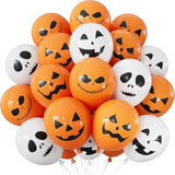 Halloween Balloon Set 50PCS Orange White Ghost Pumpkin Balloons for Spooky Birthday Party Decor