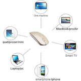 Bluetooth 5.2 Wireless Mouse, Gold, Rechargeable, Ergonomic Design, Compatible With Laptops And Tablets