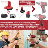 For Dewalt&For Milwaukee 18V Battery To For Milwaukee 12V Tool Adapter,Replacement For Milwaukee M12 Battery 48-11-2410 48-11-2411 48-11-2420 Compatible With Milwaukee M12 Cordless Power Tools