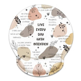 Ergonomic Mouse Pad With Wrist Support, Non-Slip Rubber Base Mousepad For Desk Laptop Gaming Working Computers Easy Typing & Pain Relief, 9''X 10'', Words