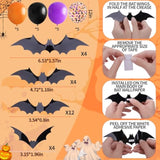 Halloween Birthday Party Decoration Set 70PCS Banner Bat Stickers Purple Orange Black Balloons