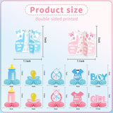 12Pcs Baby Gender Reveal Honeycomb Centerpieces