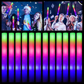 Glow Sticks Bulk - 100 Pcs Led Foam Sticks Glow In The Dark Party Supplies With 3 Modes Flashing Effect, Glow Batons Party Favors For Party Wedding Birthday Concert Halloween Christmas