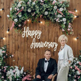 Happy Anniversary Banner Decorations- Wooden Happy Anniversary Sign For Party Decor Backdrop, Men Women 50Th Birthday Decoration, 20Th/25Th/50Th Wedding Anniversary Decoration