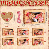 24 Pcs Valentine'S Day Bakery Treat Boxes Cookie Gift Candy Boxes With Window Valentines Dessert Jars Heart Themed Cupcake Bins Heart Container For Pastries Doughnut Brownies Truffles