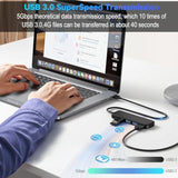 Usb 3.0 Hub, Usb Splitter,Usb 4-Port Adapter,Usb Extender For For Laptop, Pc,