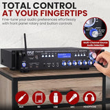 Multi Channel Bluetooth Preamplifier Receiver - 3000 Watt Audio Home Speaker Sound Stereo w/Radio, USB, Headphone, AUX, RCA, Dual Microphone w/Echo,