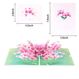 Exquisite Flower Pop-Up Birthday Card - Mother's Day Gift for Women - 3D Laser Cut Floral Design with Envelope and Message Card