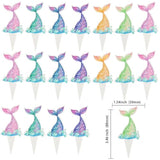 36Pcs Mermaid Tail Cupcake Toppers Mini Under The Sea Mermaid Tail Cake Topper Decorations Cupcake Picks For Ocean Theme Birthday Party Decoration Baby Shower Supplies