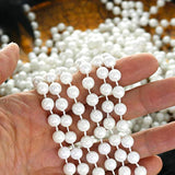 24 Pcs 7Mm White Pearl Bead Necklaces, Bulk Faux Pearl Necklaces, Mardi Gras Beaded Necklaces For Wedding, Birthday, Tea Party Favors, Gatsby Theme Decorations