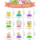 Easter Centerpieces For Tables Decorations, 9 Pcs Happy Easter Honeycomb Centerpieces, 3D Easter Bunny Egg Table Decoration For Easter Party Supplies, Spring Holiday Photo Prop