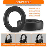 Hs60 Earpads, Gvoears Replacement Ear Pads Cushion For Corsair Hs70/Pro Hs60/Pro Hs50/Pro, Durable Leather Gaming Headset Noise Isolation Earpads (Black)