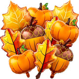 Fall Thanksgiving Balloons 24Pack Pumpkin Maple Leaf Pine Cone Balloons for Autumn Party Decor
