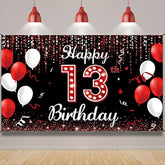 13Th Birthday Backdrop Banner, Happy 13Th Birthday Decorations For Gir