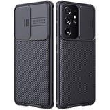 For Samsung Galaxy S21 Ultra Case With Camera Cover, Hard Pc Back & Soft Bumper, Protective & Slim Fit, Camera Protection Case For Samsung Galaxy S21 Ultra 6.8"-Black