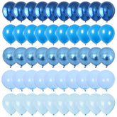 Blue Balloon Set: 60-Pack Metallic Pearl Macaron Latex Balloons