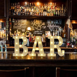 Light Up Bar Sign, Marquee Led Letters Battery Powered Led Letter Lights For Pub Home Bar Party Decoration