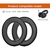 Hs70 Ear Pad Replacement Repair Accessories Ear Pad Compatible With Corsair Hs70 Hs60 Hs 50Pro Headphones (Black)