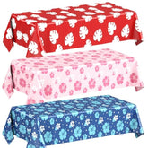 3 Sheets Hawaii Hibiscus And Tropical Leaves Tablecloth Birthday Party Decorations Blue Alien Cartoon Table Covers For Birthday Party Supplies