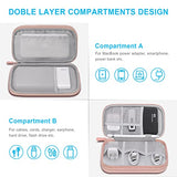 Electronic Organizer, Travel Cable Organizer Bag Pouch Tech Electronic Accessories Carry Case Portable Double Layer Charger Case For Cable, Cord, Charger, Phone, Earphone, Power Bank, Light Pink