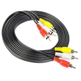 10Ft Rca Audio/Video Composite Cable Dvd/Vcr/Sat Yellow/White/Red Connectors 3 Male To 3 Male