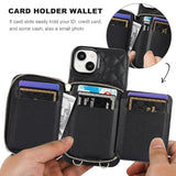 Crossbody Wallet Case For Iphone 15 Plus, Rfid Blocking Pu Leather Zipper Handbag Purse Flip Cover, Kickstand Folio Case With Card Slots Holder Wrist Strap Lanyard 5G 6.7 Inch (Black)
