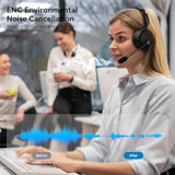 Bluetooth Headset With Mic & Mute Button, 60 Hrs Noise Cancelling Wireless Headset With Multipoint Connect To Cell Phone/Tablet/Pc/Laptop