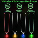 36 Pcs Christmas Glow Bead Necklaces with Bulbs for Party Favors and Ugly Sweater Party