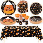 193 Pc Candy Corn Halloween Party Set – Plates, Cups & More for 24 Trick-or-Treat Guests
