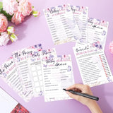 302 Pcs Butterfly Theme Baby Shower Games - 6 Games, 50 Sheets Each - Shower Party Bingo, Word Scramble, Word Search, Predictions And Advice, The Price Is Right, Guess Who