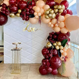 90 Pcs Burgundy Balloon Garland Arch Kit Maroon Balloons for Fall Party Decorations