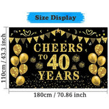 40Th Birthday Decorations For Women Men, Cheers To 40 Years Banner, Bl